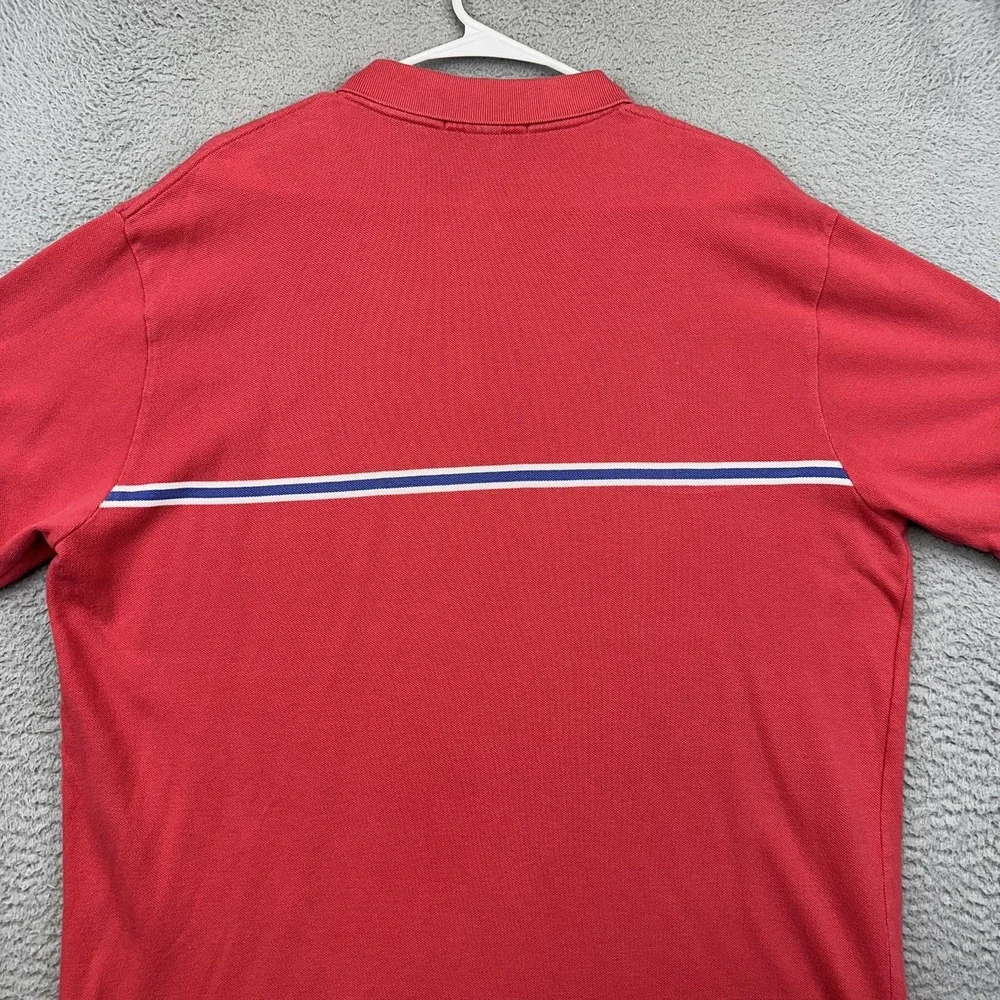 Polo Ralph Lauren Polo Shirt Mens XL Red‎ Blue Striped Cotton Classic Preppy